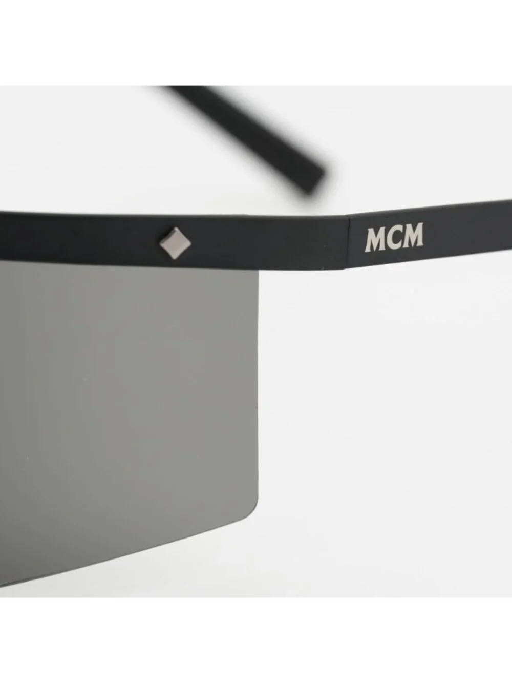 MCM MW0016 02A Sunglasses Black Shield Frame, Smoke Lenses